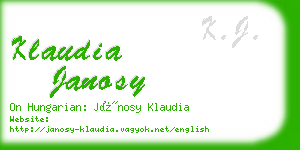 klaudia janosy business card